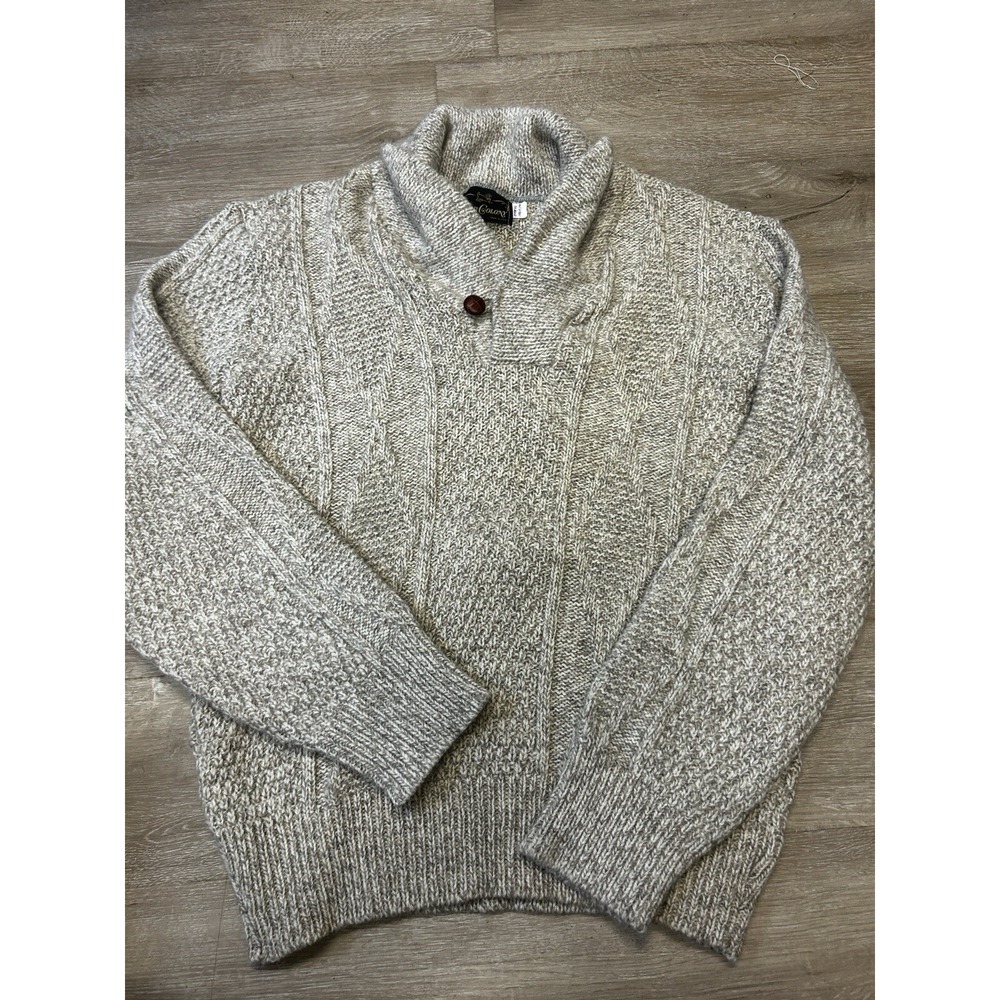 Vintage‎ Wool Blend Sweater Beige Academia Boho 1960s - Old Colony - Women's L